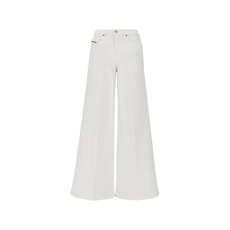 Diesel Jeans Wide-Leg High-Waist Jeans In Crisp White Fabric White