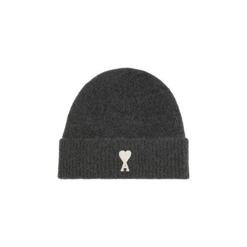 AMI Paris Casquette Mütze aus Alpakamischunk mit Logo 061 DARK GREY