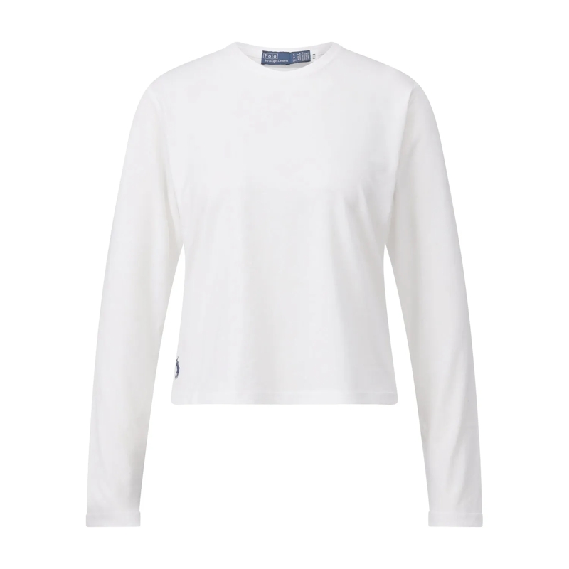 Polo Ralph Lauren T-Shirt Langarmshirt aus Baumwoll-Mix Weiß