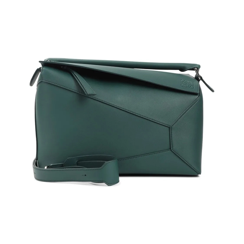 Loewe Sac à bandoulière Geometric Design Green Calfskin Shoulder Bag Green