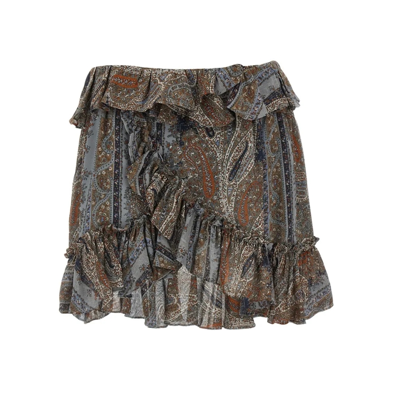 Saint Laurent Minijupe All Over Print Skirt Multicolor