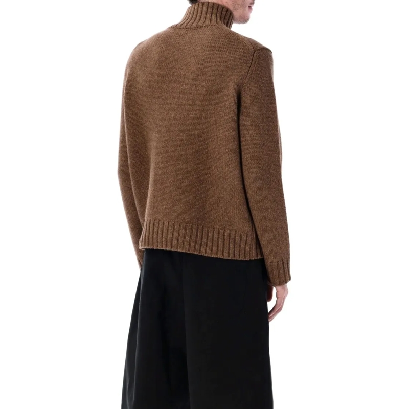 Studio Nicholson Trui Loris Yak And Merino Wool High-Neck Knit Brown
