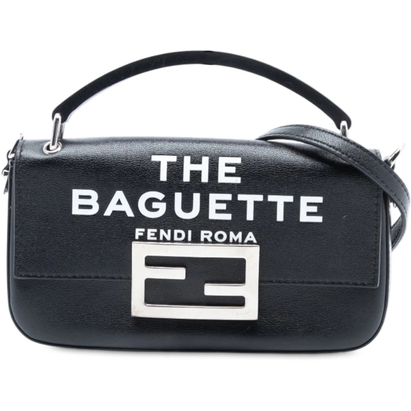 Fendi Schultertasche Marc Jacobs Calfskin Baguette Phone Pouch Satchel schwarz