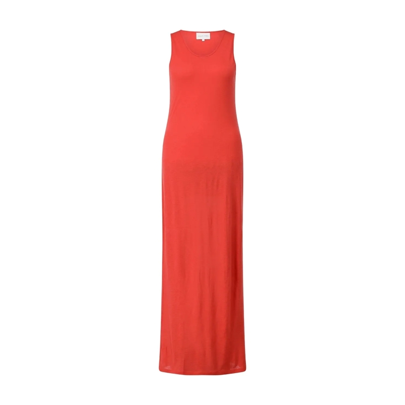 LouLou Robe longue Maxikleid Myron aus Woll-Mix Rot