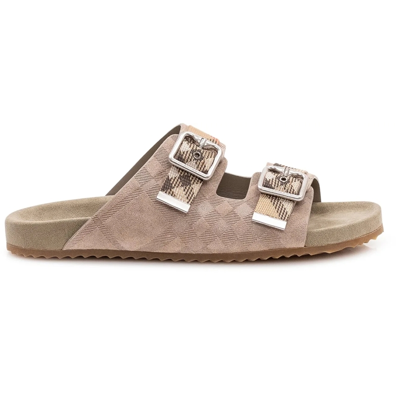 Burberry Sandalen Sandali Slide con Doppia Fibbia beige