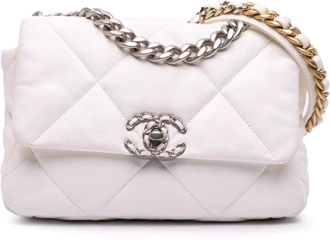 Chanel Hobo Bags - Medium Lambskin 19 Flap - Gr. unisize - in Weiß - für Damen