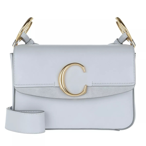 Chloé Double Carry Small Shoulder Bag Leather Light Cloud Crossbodytas