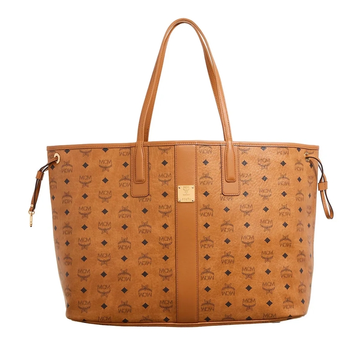 MCM Liz Vi Shopper Lrg Co Cognac Shopping Bag