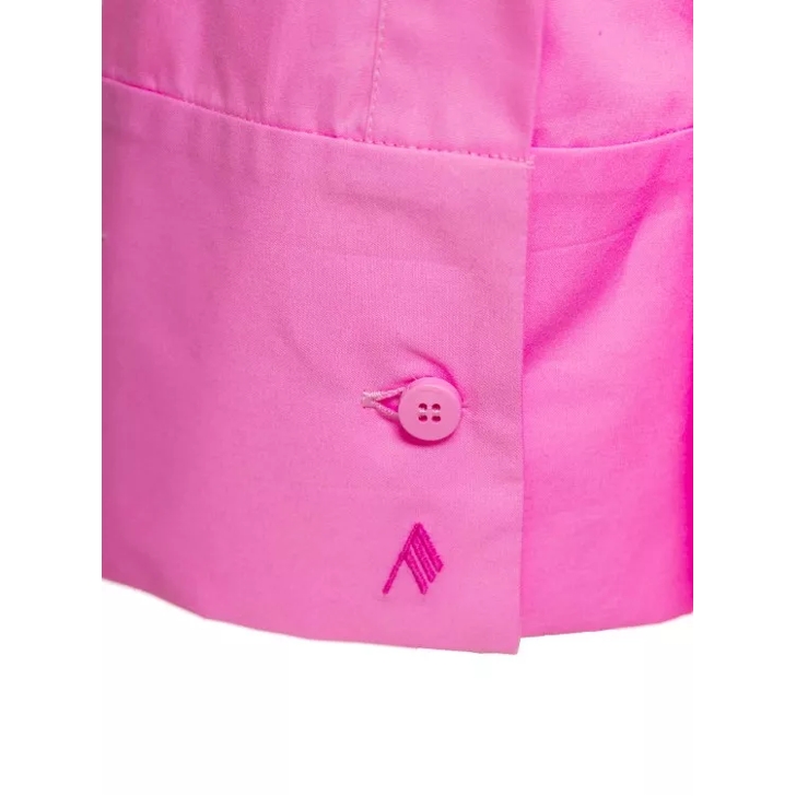 The Attico Pink Margot Mini Shirt Dress In Cotton Pink