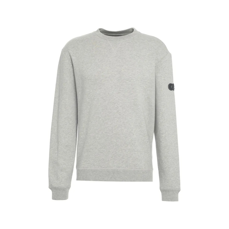 Alpha Tauri  Classic Grey Crewneck Sweatshirt With Discreet Log White