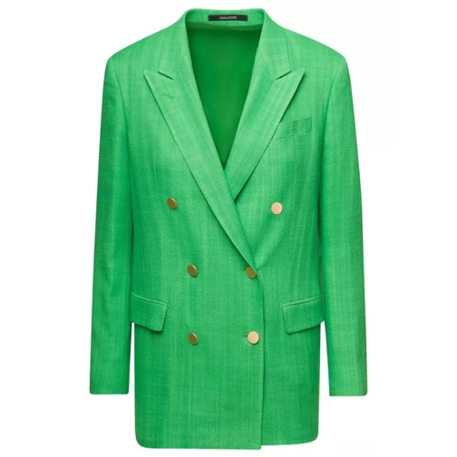 Tagliatore Jasmine' Green Double-Breasted Jacket With Gold-To Green 