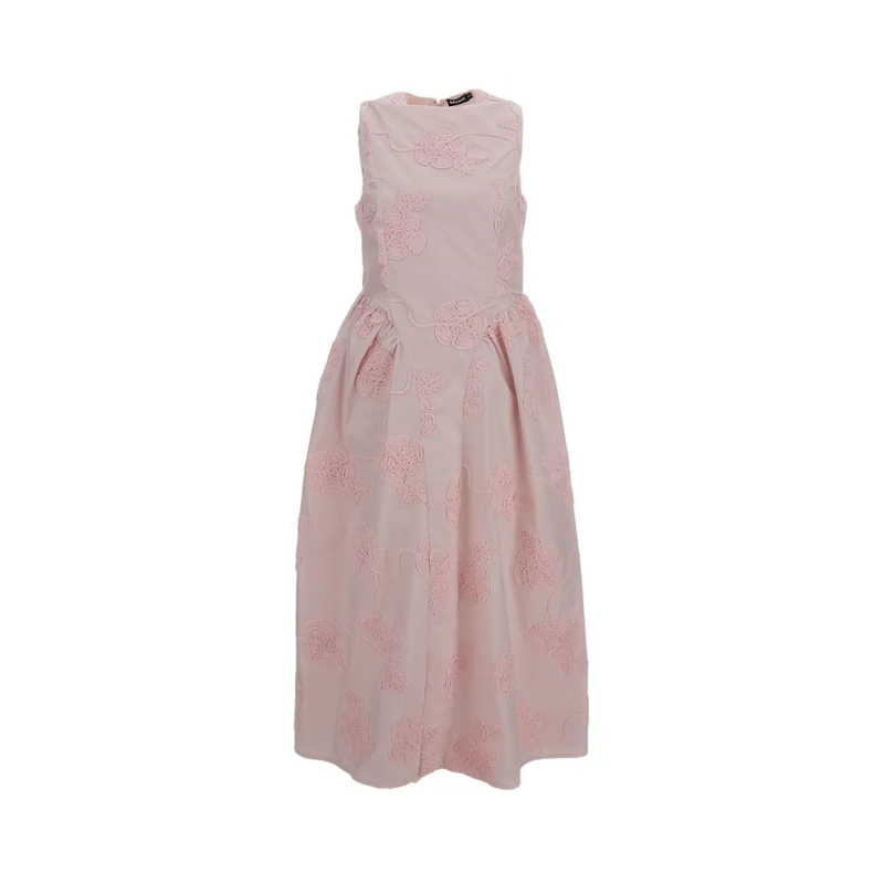 Rotate Robe midi Flattering Pink Dress With Smooth Texture Pink