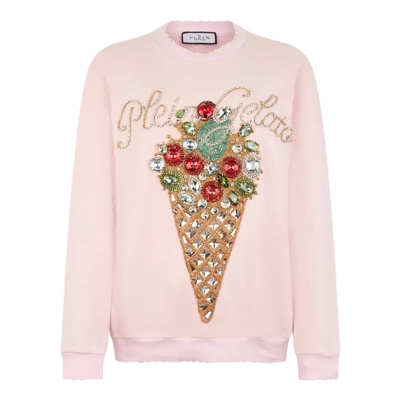 Philipp Plein Top Washed Sweatshirt Gelato rose