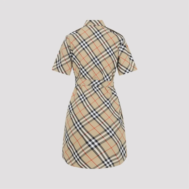 Burberry Minikleid Nude Check Pattern Day Dress Grey
