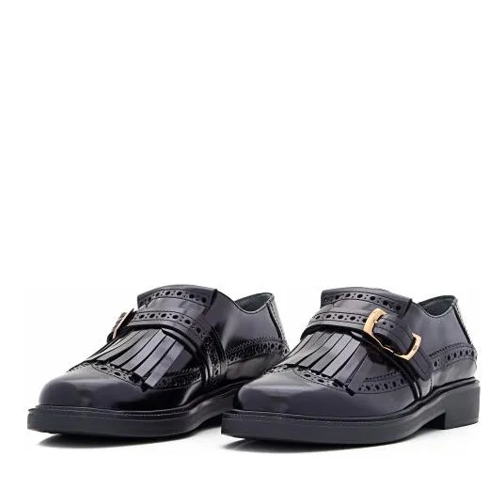 Tod's Leather Laced-Up Shoes Black Ballerine