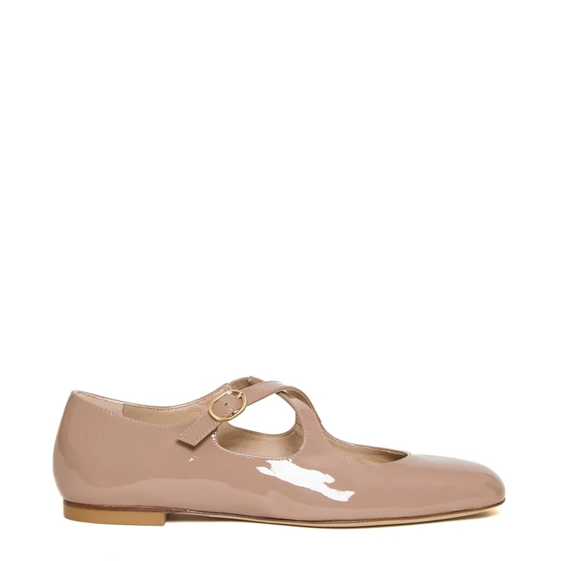Stuart Weitzman Balletschoenen Ballet Flats Patent Nude Straps Pink