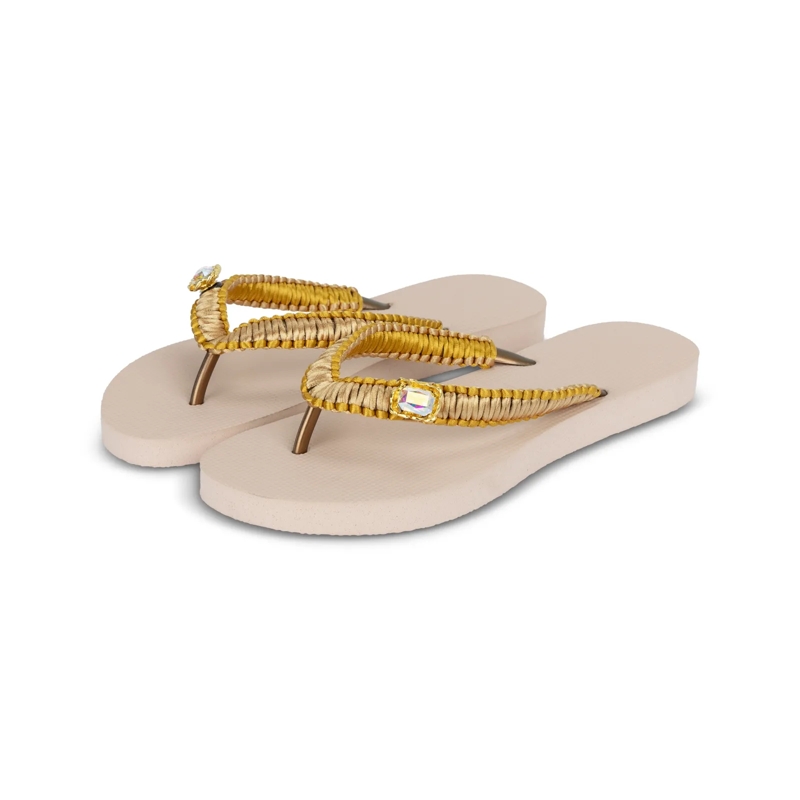 UZURII Flip Flops flip flop Taupe Macrame Switch sand(Image 14)