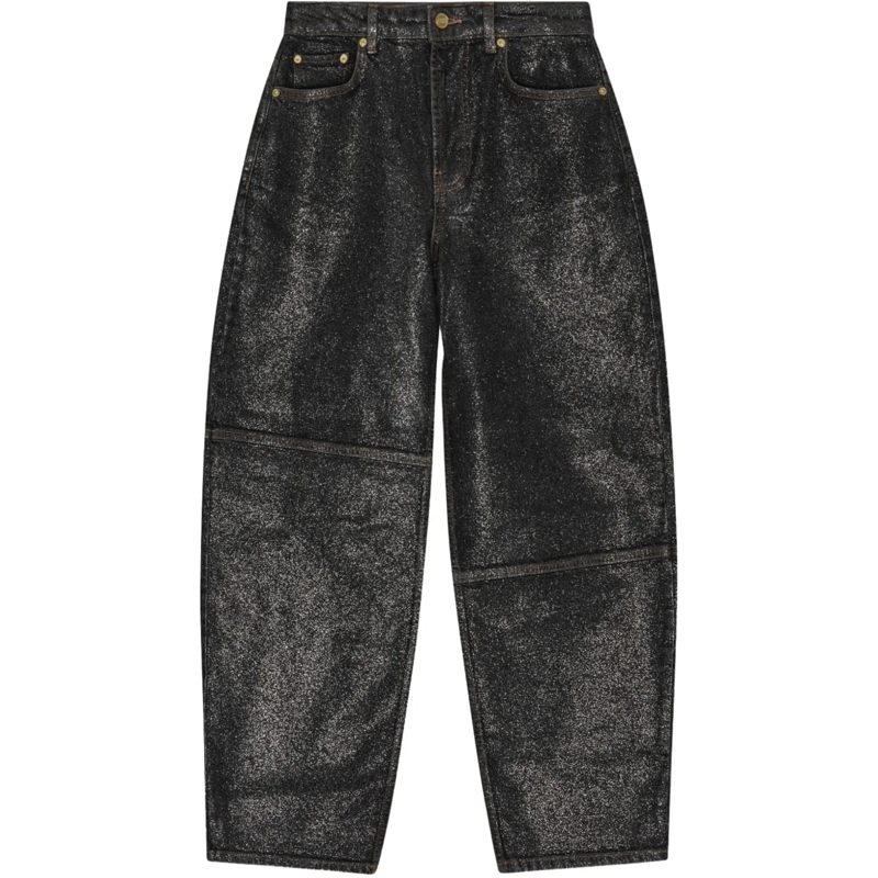 GANNI Jeans mit geradem Bein Jeans Black schwarz