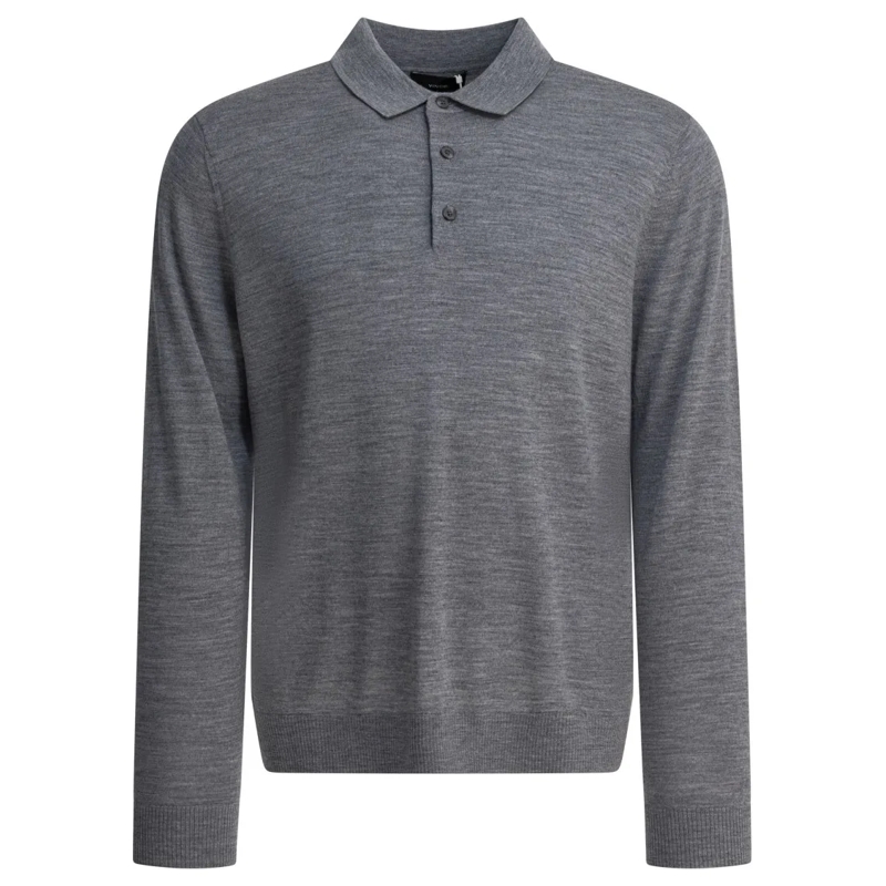 Vince Polohemd Merino Wool Polo Shirt Grey