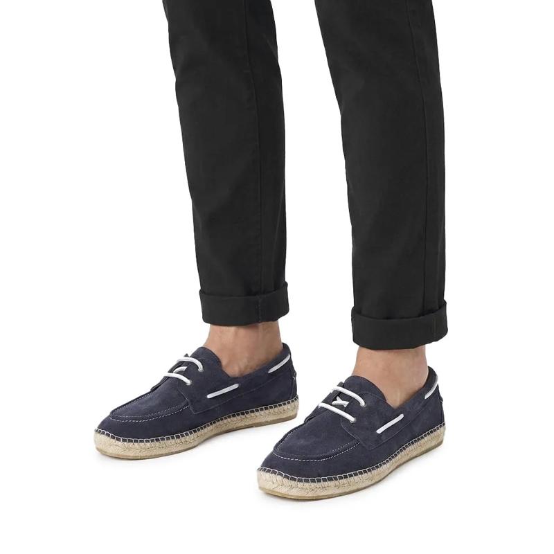 Espadrij l’originale Schnürschuhe Slipper Navire aus Veloursleder blau(Image 2)