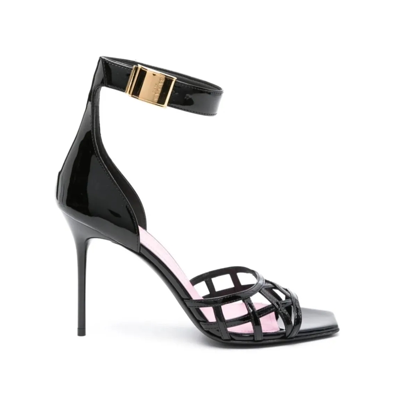Balmain High Heels Uma Patent Leather Pumps Black(Image 3)