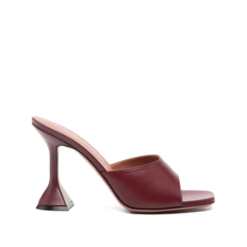 Amina Muaddi Sandalen Open-Toe Bordeaux Sandals With Sculptural Hourglas Burgundy