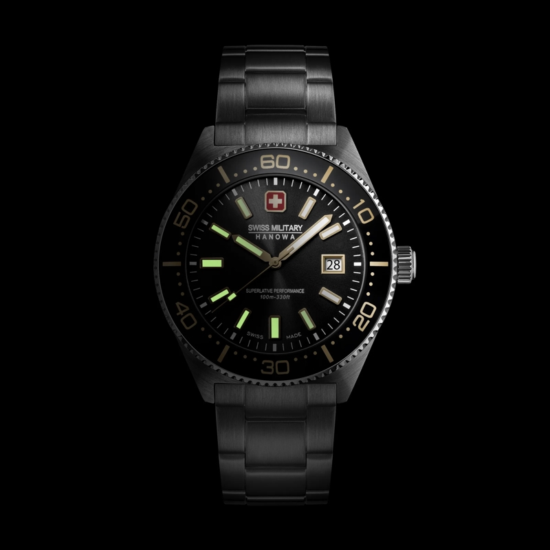 Swiss Military Hanowa Quarzuhr Quarzuhr Afterburn Chrono- Anzeige: 3 + 3 Zeiger schwarz(Image 5)