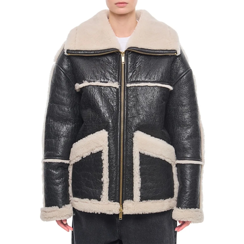 HALFBOY Leren jas Aviator Cami Jacket Grey