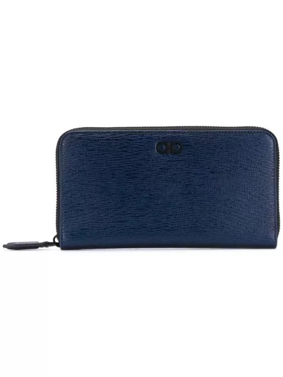 Salvatore Ferragamo Portemonnaies - Navy Blue Gancini Wallet - Gr. unisize - in Blau - für Damen