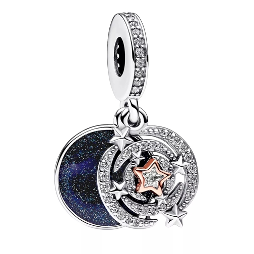 Pandora Shooting star sterling silver and 14k rose gold-pl Blue Ciondolo