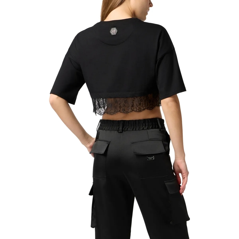 Philipp Plein T-Shirt Cropped T-Shirt Lace schwarz(Image 2)