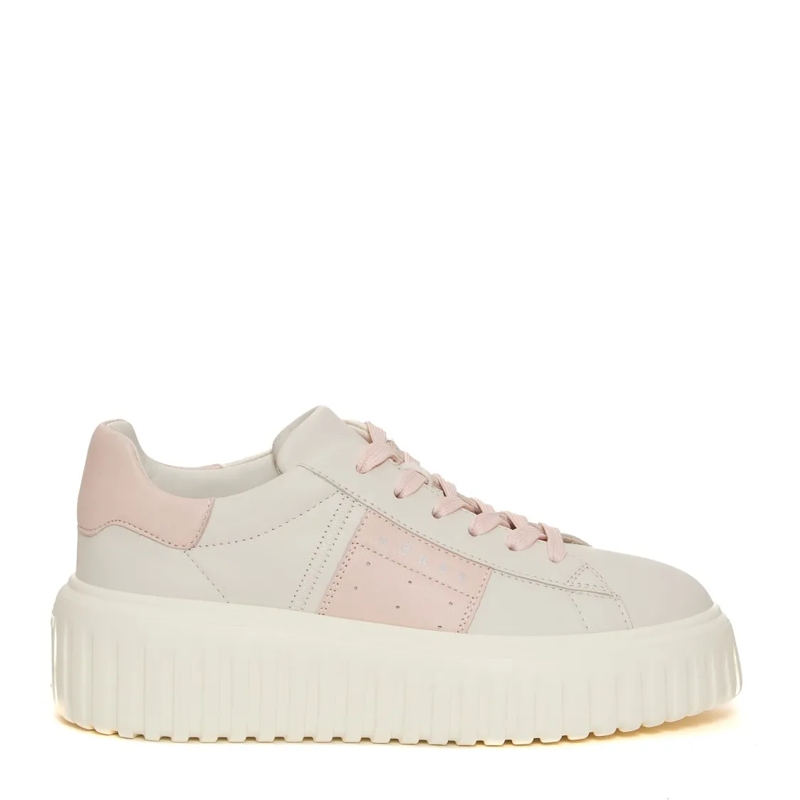 Hogan Lage-top sneaker H Stripes Pelle Bianco Banda Rosa White