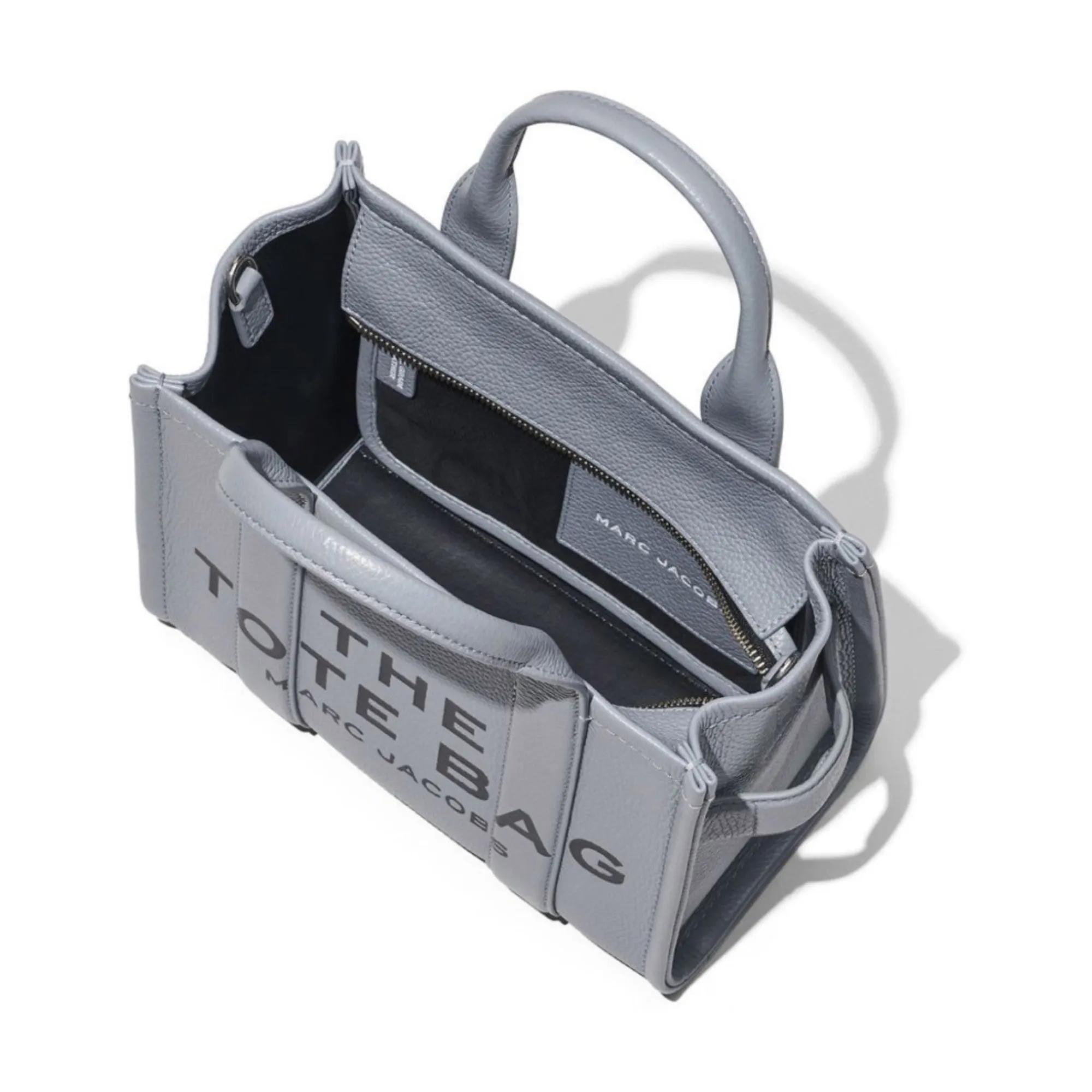 Marc Jacobs Gray Grained Leather Tote Bag Grey Fourre tout