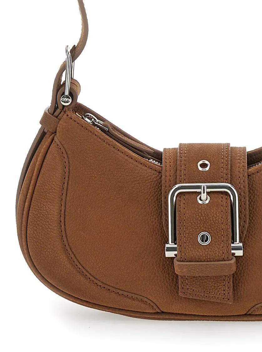 Osoi Hobo bags Hobo Brocle Shoulder Bag Leather Brown in bruin