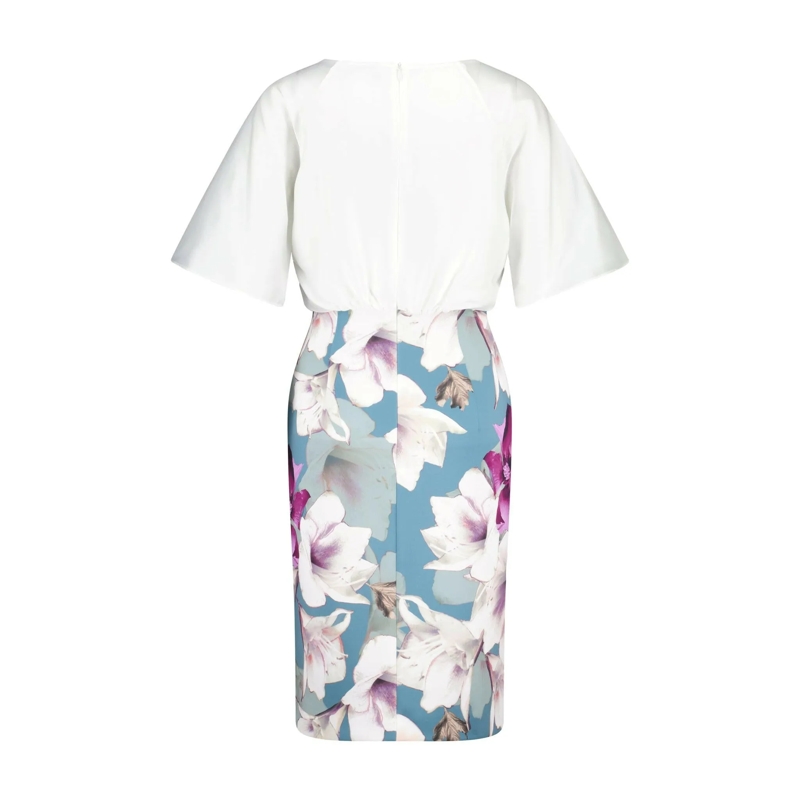 SWING Mini-jurk Midi-Kleid mit floralem Print weiß(Image 2)