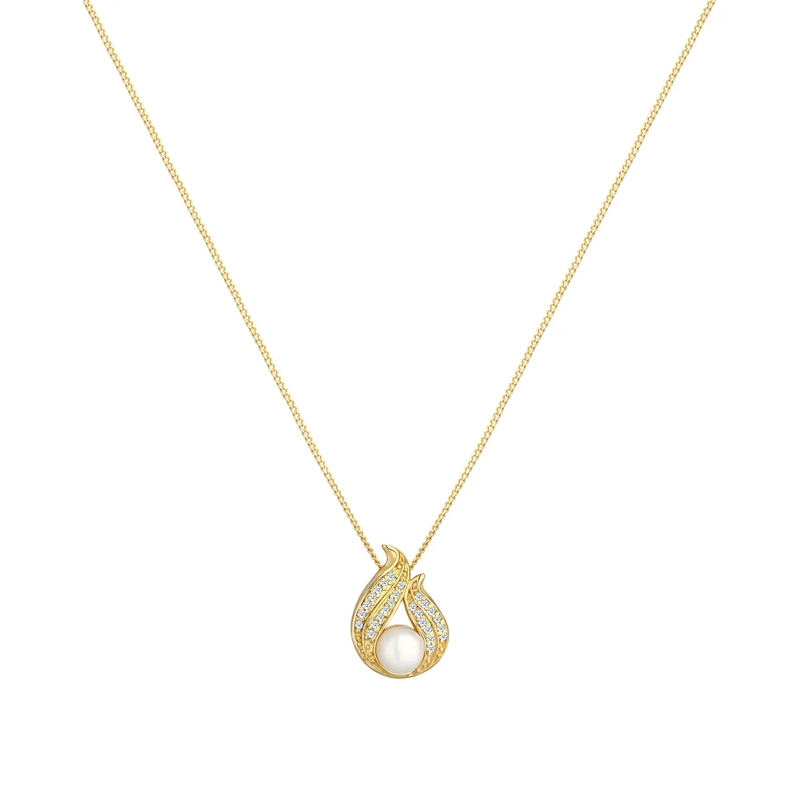 Elli Mittellange Halskette Halskette Süsswasserzuchtperle Diamant (0.13ct) 58 gold(Image 2)