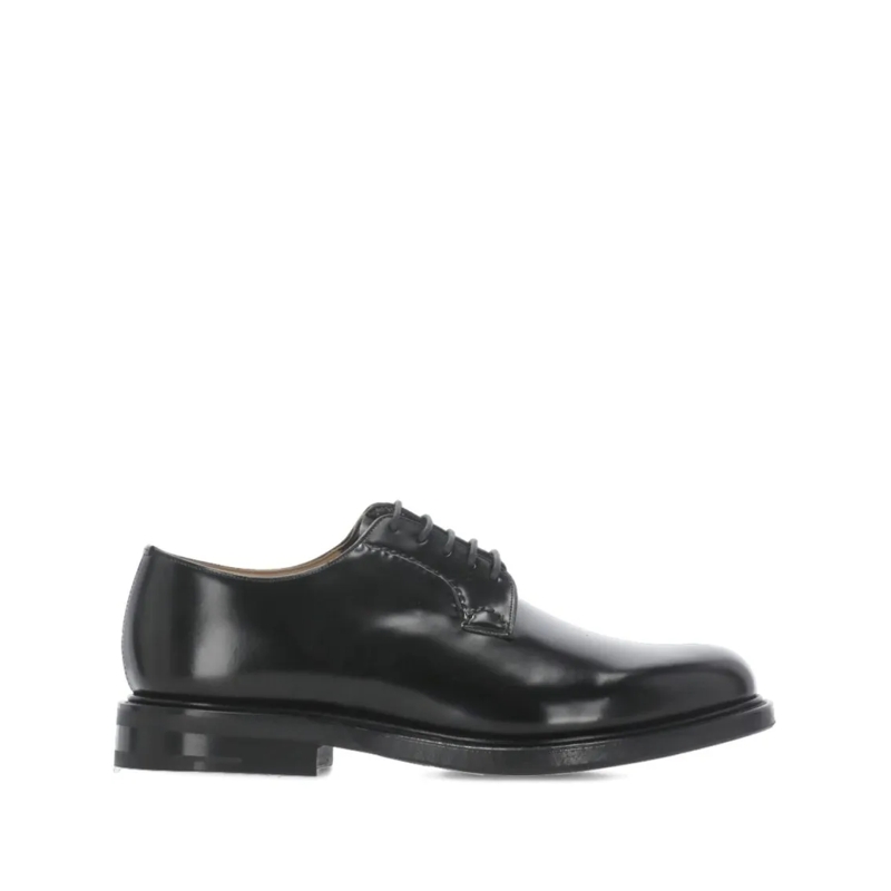 Church's Schnürschuhe Flat Lace-Up Shoes In Polished Black Calfskin Black