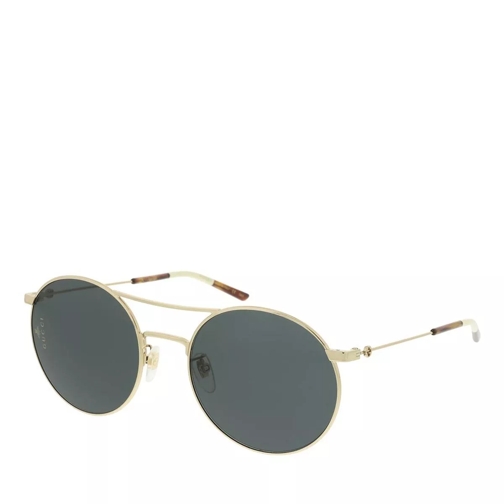 Gucci GG0680S-001 56 Sunglasses Gold-Gold-Grey Sonnenbrille