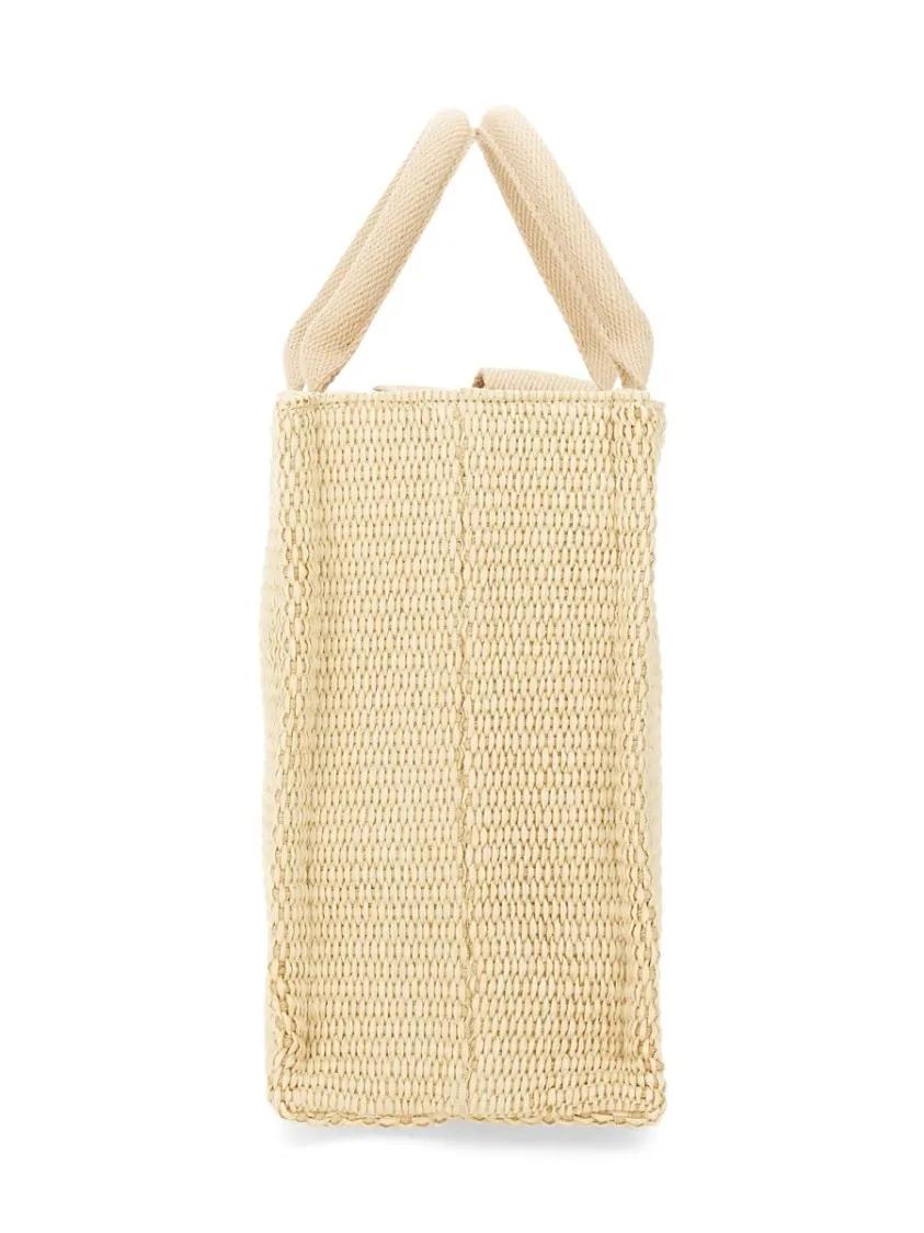 Marni Shoppers & Totes Raffia Effect Fabric Small Tote Bag in beige