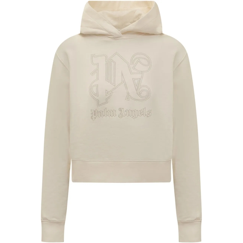 Palm Angels Weste Felpa con Logo weiß