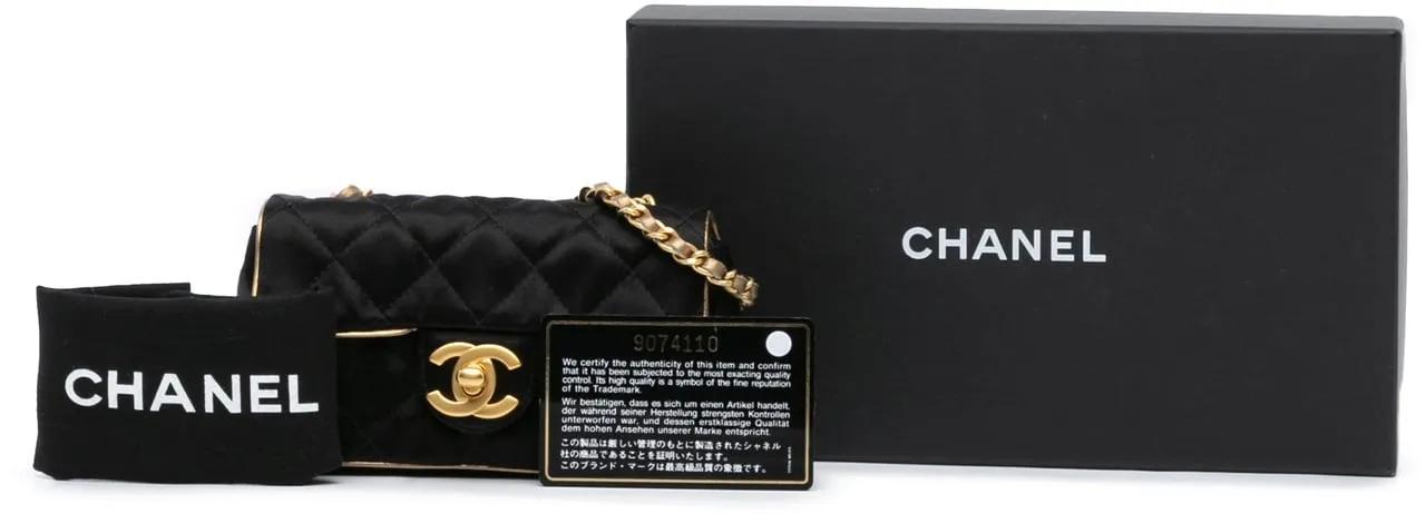 Chanel Hobo bags Extra Mini Quilted Satin Flap in zwart
