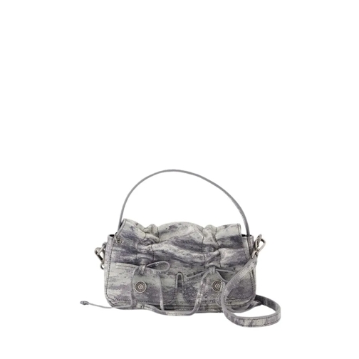 Acne Studios Schoudertas Micro Dirty Snow Crossbody - Leather - Grey Grey