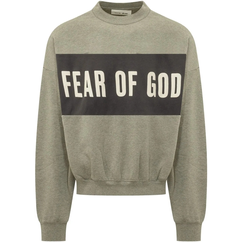 FEAR OF GOD  Felpa Corta con Lettering grau