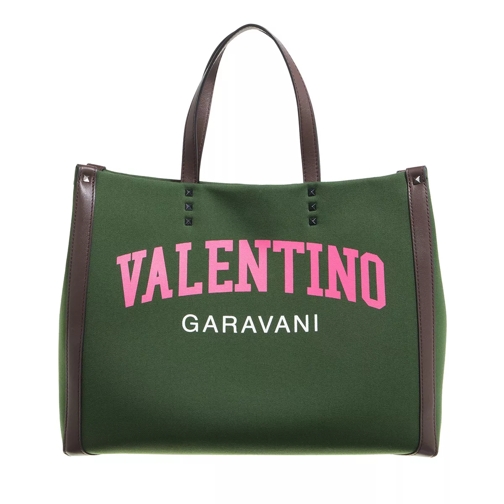 Valentino Garavani Medium Tode Bag Green Forest/Fondant/Pink Tote