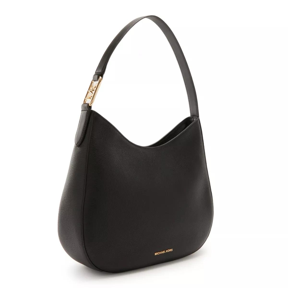 Michael Kors Hobo bags Black Cow Leather Shoulder Bag in zwart