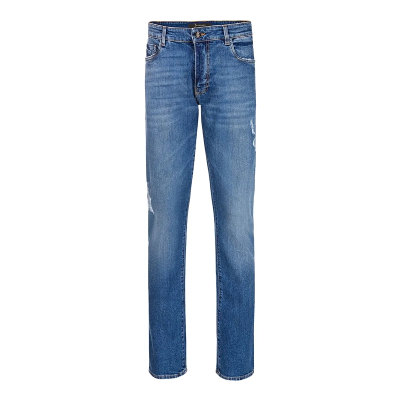 BILLIONAIRE Jeans mit geradem Bein Jeans Regular Fit Statement dunkel-blau