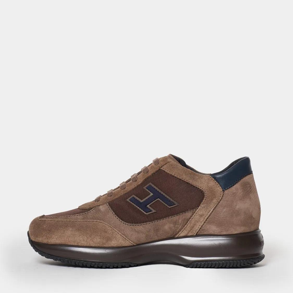 Thumbnail - Hogan Low-Top Sneaker - Brown Suede And Technical Fabric Interactive Sneak - Gr. 9 - in Braun - für Damen