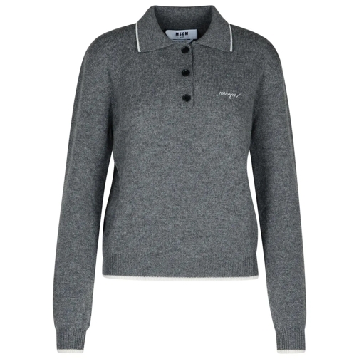 MSGM Grey Cashmere Blend Sweater Grey Pull