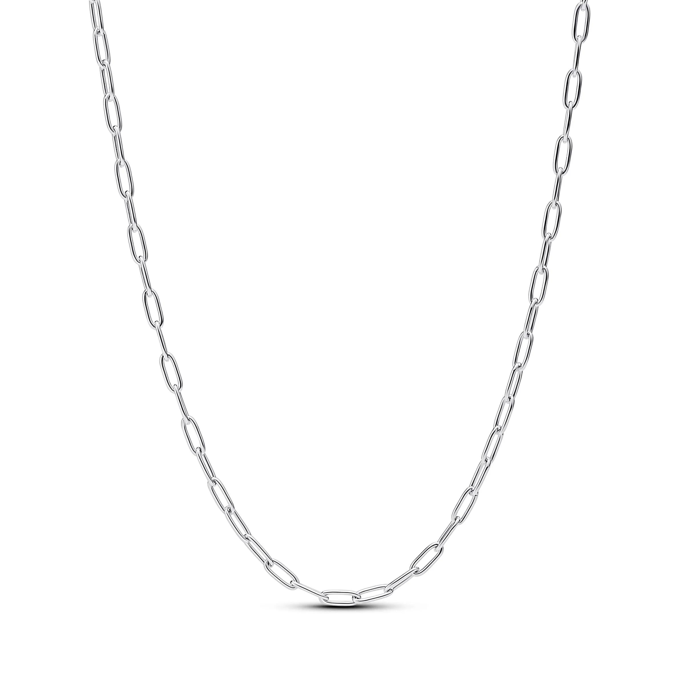 Pandora Women's Silver Necklaces - Elongated Link Chain Necklace - Necklaces For Unisize