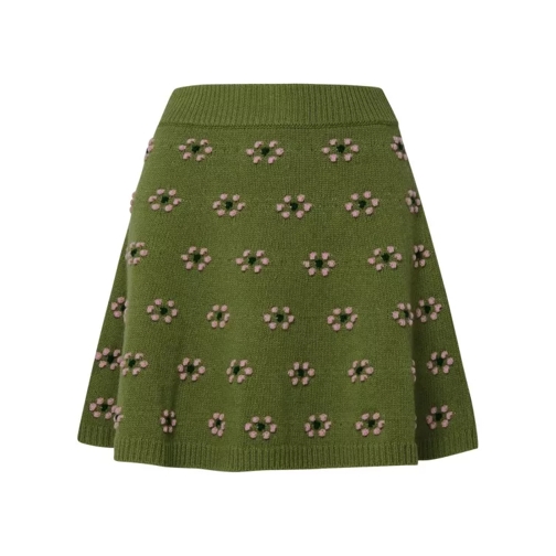 Kenzo Green Wool Mini Skirt Green 